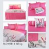 Bộ Ga Bọc Thêu Flower Màu Hồng