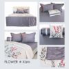 Bộ Ga Bọc Thêu Flower Màu Xám
